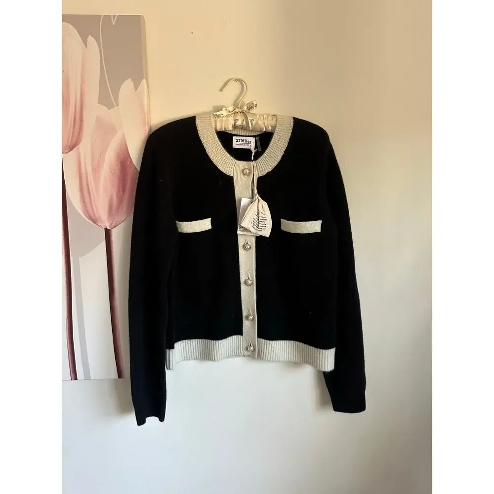 27 Miles Malibu Corrine Cardigan in Black Mediun NWT - Picture 3 of 8